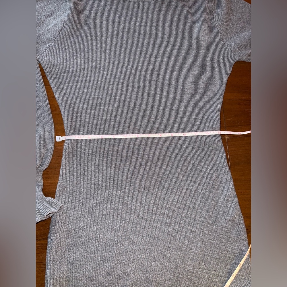 Elegant Gray Turtleneck Sweater Dress - Picture 10 of 13